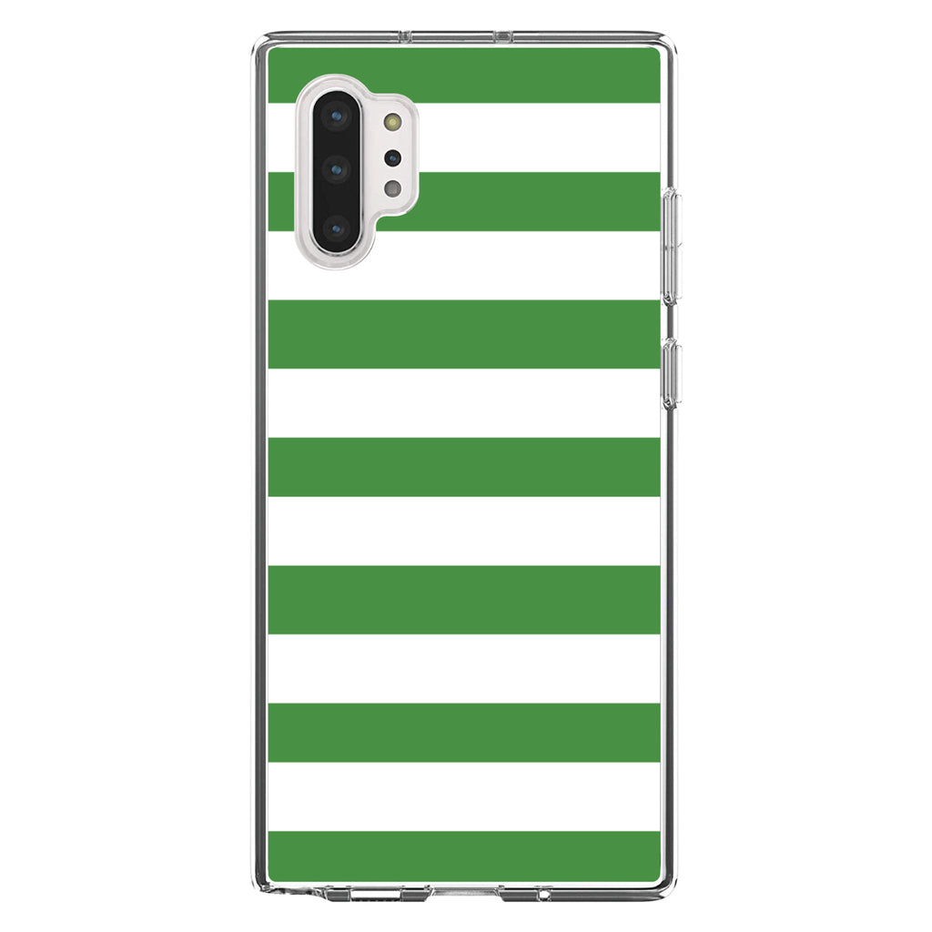 Green & White Bold Horizontal Stripes Clear Shockproof iPhone Case, view 10