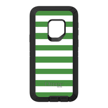DistinctInk™ OtterBox Defender Series Case for Apple iPhone / Samsung Galaxy / Google Pixel - Green & White Bold Stripes