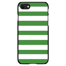 DistinctInk® Hard Plastic Snap-On Case for Apple iPhone or Samsung Galaxy - Green & White Bold Stripes