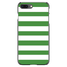 DistinctInk® Hard Plastic Snap-On Case for Apple iPhone or Samsung Galaxy - Green & White Bold Stripes