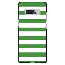 DistinctInk® Hard Plastic Snap-On Case for Apple iPhone or Samsung Galaxy - Green & White Bold Stripes