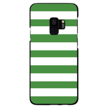 DistinctInk® Hard Plastic Snap-On Case for Apple iPhone or Samsung Galaxy - Green & White Bold Stripes