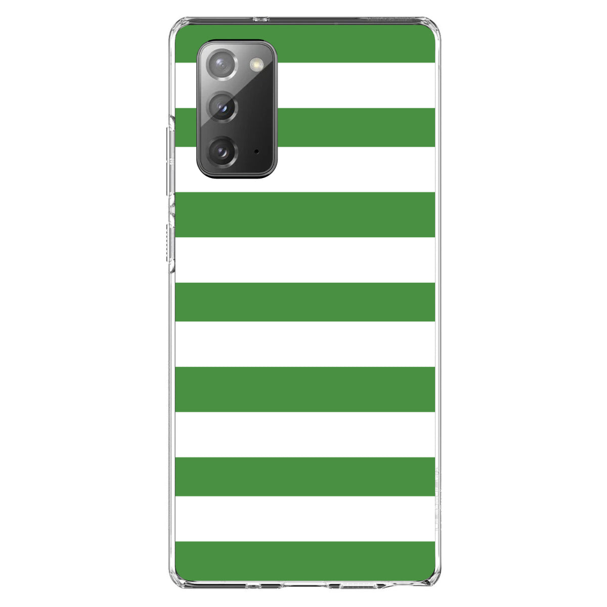 Green & White Bold Horizontal Stripes Clear Shockproof iPhone Case, view 8