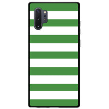 DistinctInk® Hard Plastic Snap-On Case for Apple iPhone or Samsung Galaxy - Green & White Bold Stripes