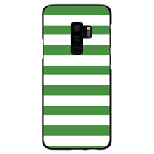 DistinctInk® Hard Plastic Snap-On Case for Apple iPhone or Samsung Galaxy - Green & White Bold Stripes