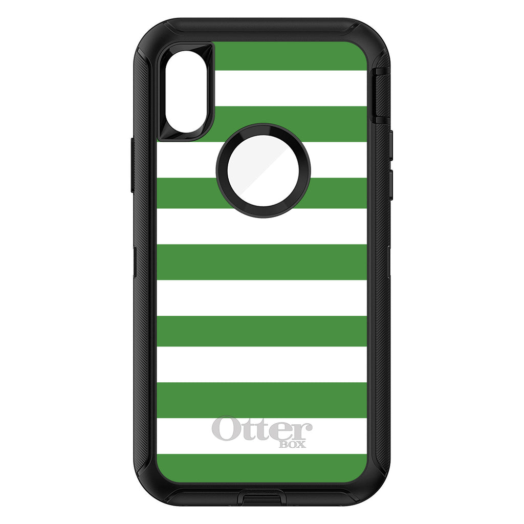 Green & White Bold Stripes OtterBox Defender Case for iPhone & Galaxy, view 3