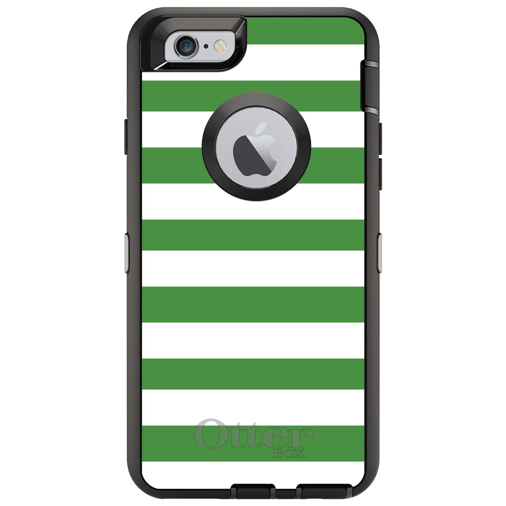 Green & White Bold Stripes OtterBox Defender Case for iPhone & Galaxy, view 4