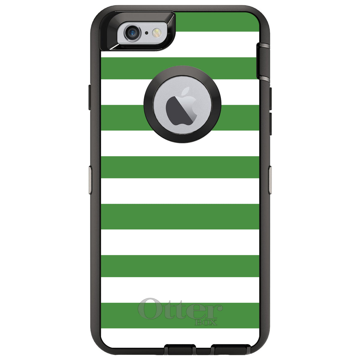 Green & White Bold Stripes OtterBox Defender Case for iPhone & Galaxy, view 4
