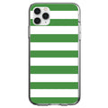 Green & White Bold Horizontal Stripes Clear Shockproof iPhone Case