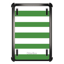 DistinctInk™ OtterBox Defender Series Case for Apple iPad / iPad Pro / iPad Air / iPad Mini - Green & White Bold Stripes
