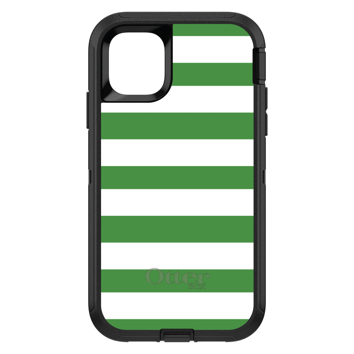 Green & White Bold Stripes OtterBox Defender Case for iPhone & Galaxy, view 2