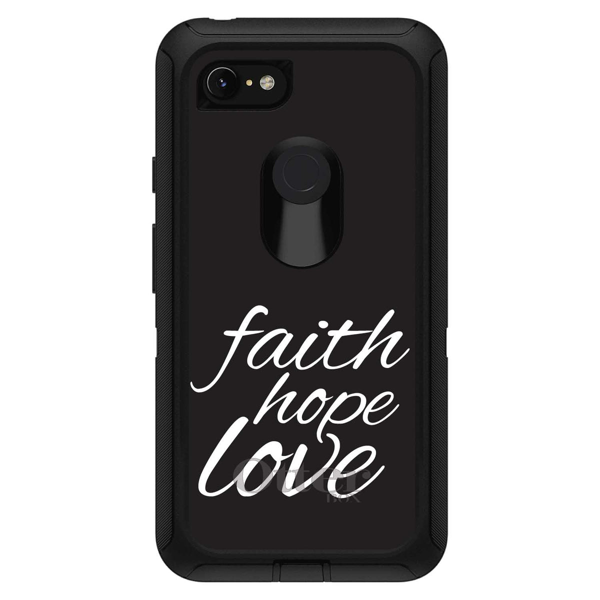 Faith / Hope / Love, Black & White OtterBox Defender Case for iPhone & Galaxy, view 18