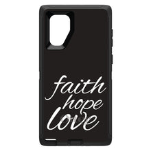 DistinctInk™ OtterBox Defender Series Case for Apple iPhone / Samsung Galaxy / Google Pixel - Faith / Hope / Love - Black & White