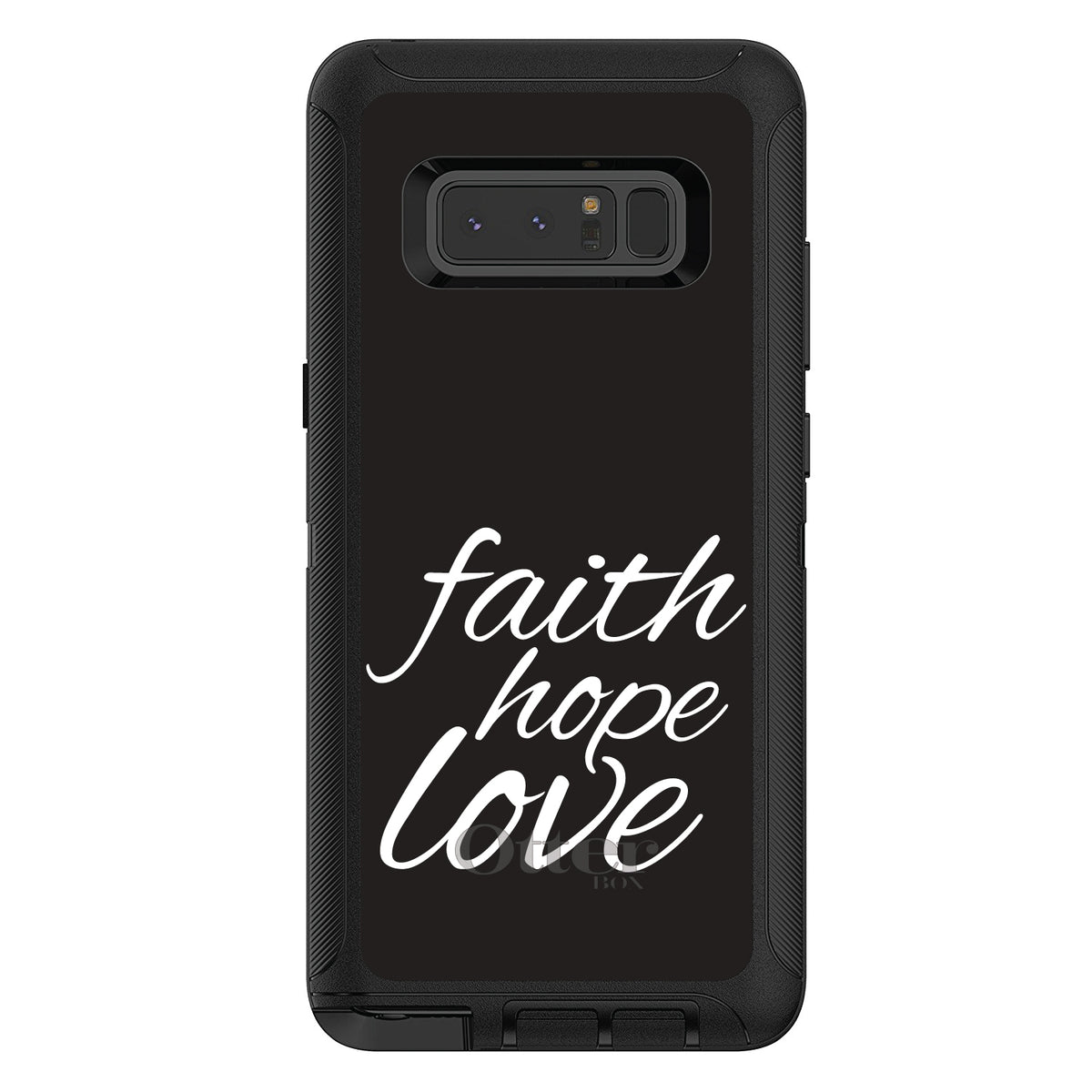 Faith / Hope / Love, Black & White OtterBox Defender Case for iPhone & Galaxy, view 17