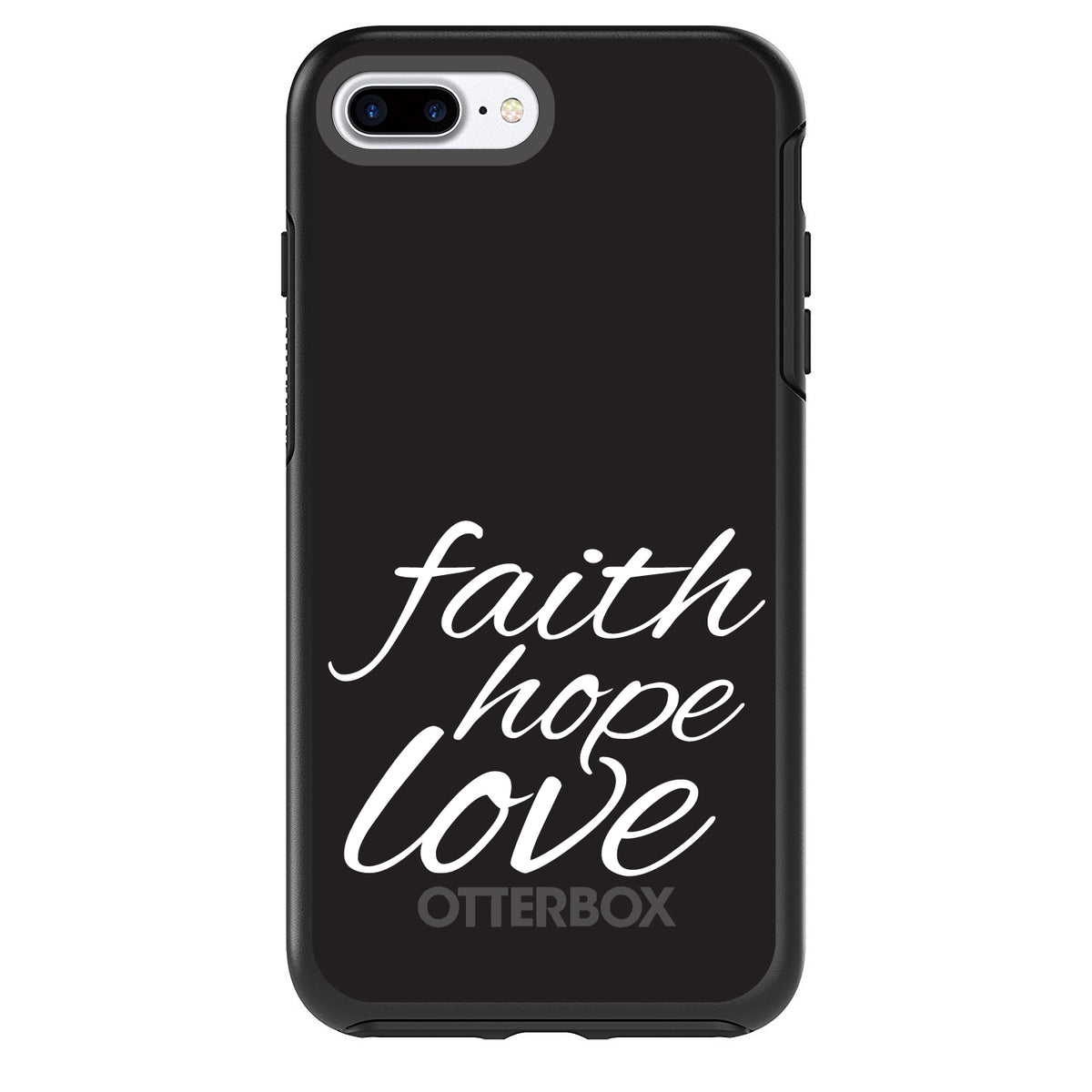 Faith / Hope / Love, Black & White OtterBox Symmetry Case for iPhone & Galaxy, view 2