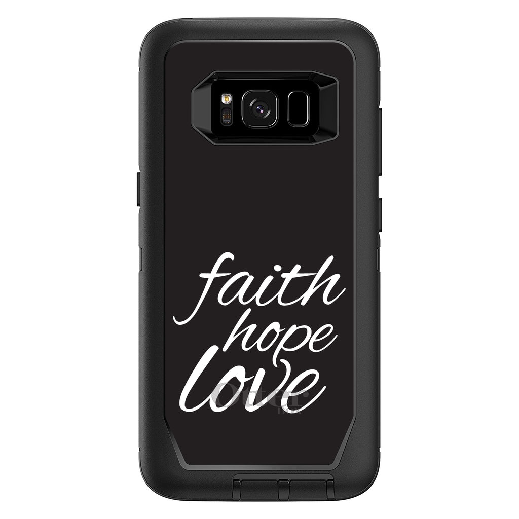 Faith / Hope / Love, Black & White OtterBox Defender Case for iPhone & Galaxy, view 12