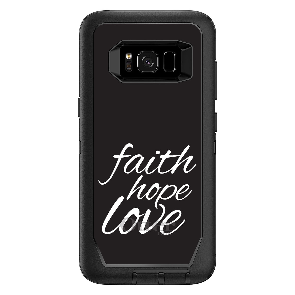 Faith / Hope / Love, Black & White OtterBox Defender Case for iPhone & Galaxy, view 12