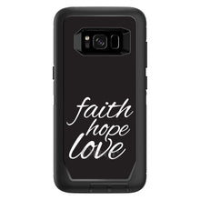 DistinctInk™ OtterBox Defender Series Case for Apple iPhone / Samsung Galaxy / Google Pixel - Faith / Hope / Love - Black & White