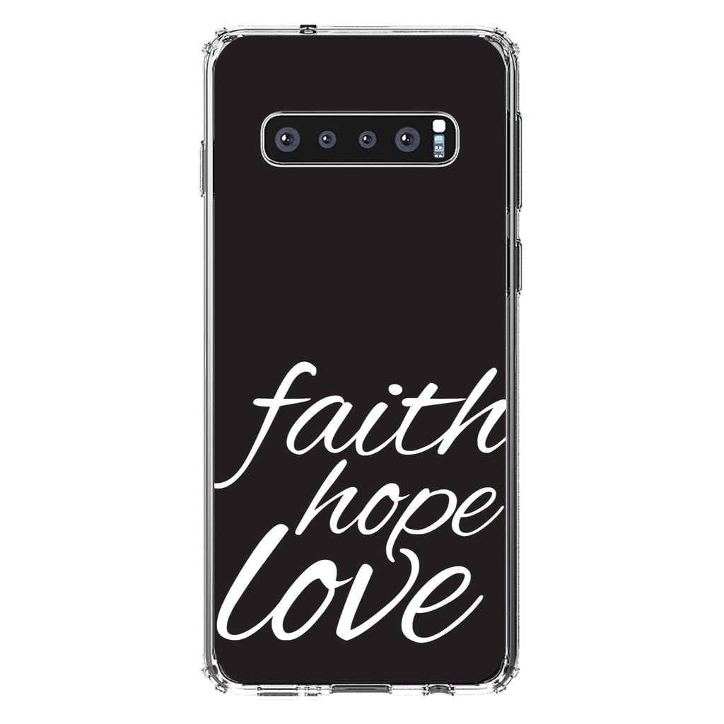 Faith / Hope / Love, Black & White Clear Shockproof iPhone Case, view 17