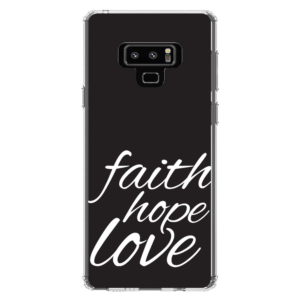 Faith / Hope / Love, Black & White Clear Shockproof iPhone Case, view 11