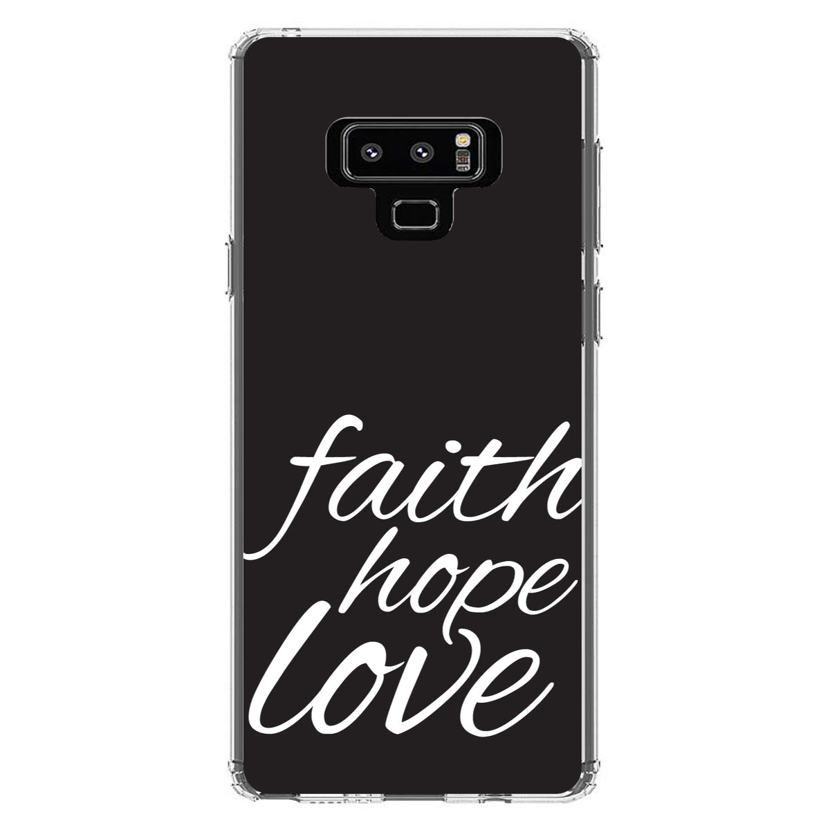 Faith / Hope / Love, Black & White Clear Shockproof iPhone Case, view 11