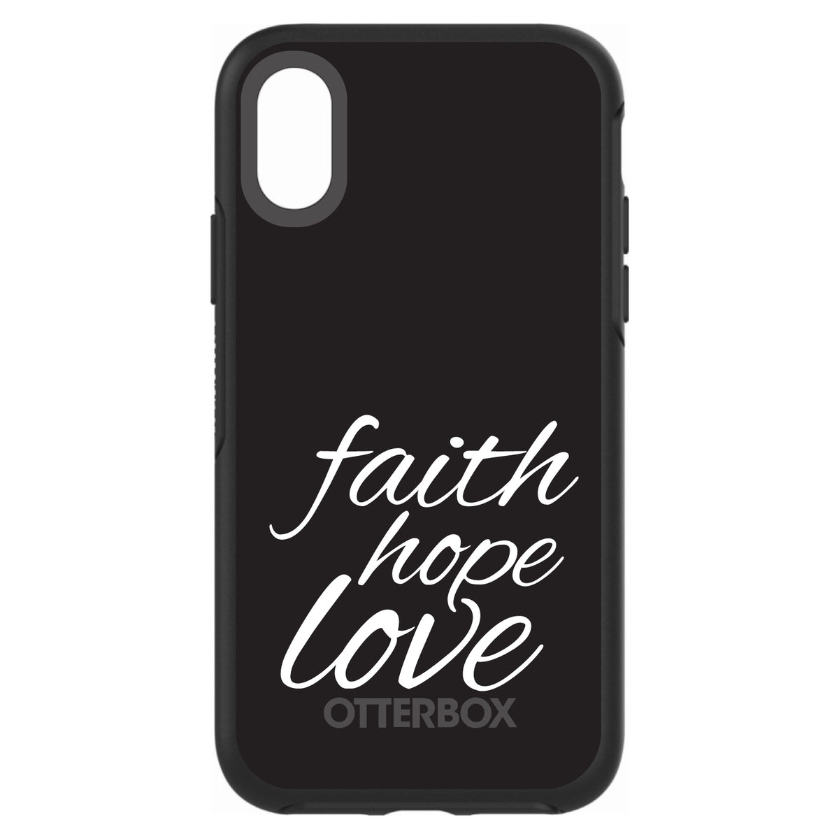 Faith / Hope / Love, Black & White OtterBox Symmetry Case for iPhone & Galaxy, view 4