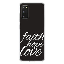 DistinctInk® Clear Shockproof Hybrid Case for Apple iPhone / Samsung Galaxy / Google Pixel - Faith / Hope / Love - Black & White