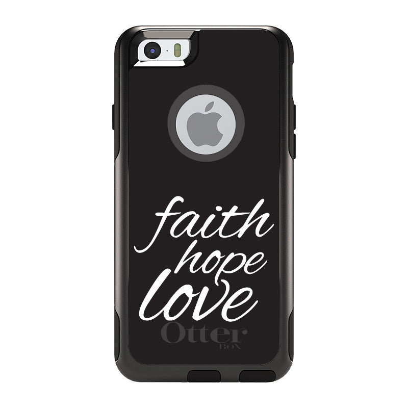 Faith / Hope / Love, Black & White OtterBox Commuter Case for iPhone & Galaxy, view 4