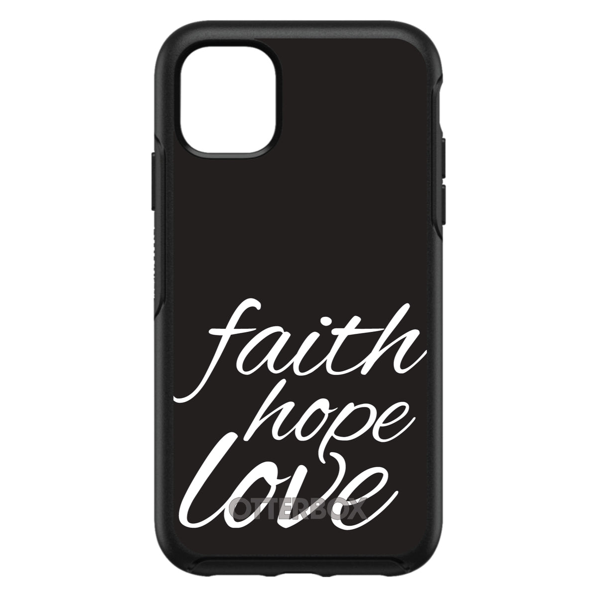 Faith / Hope / Love, Black & White OtterBox Symmetry Case for iPhone & Galaxy, view 3