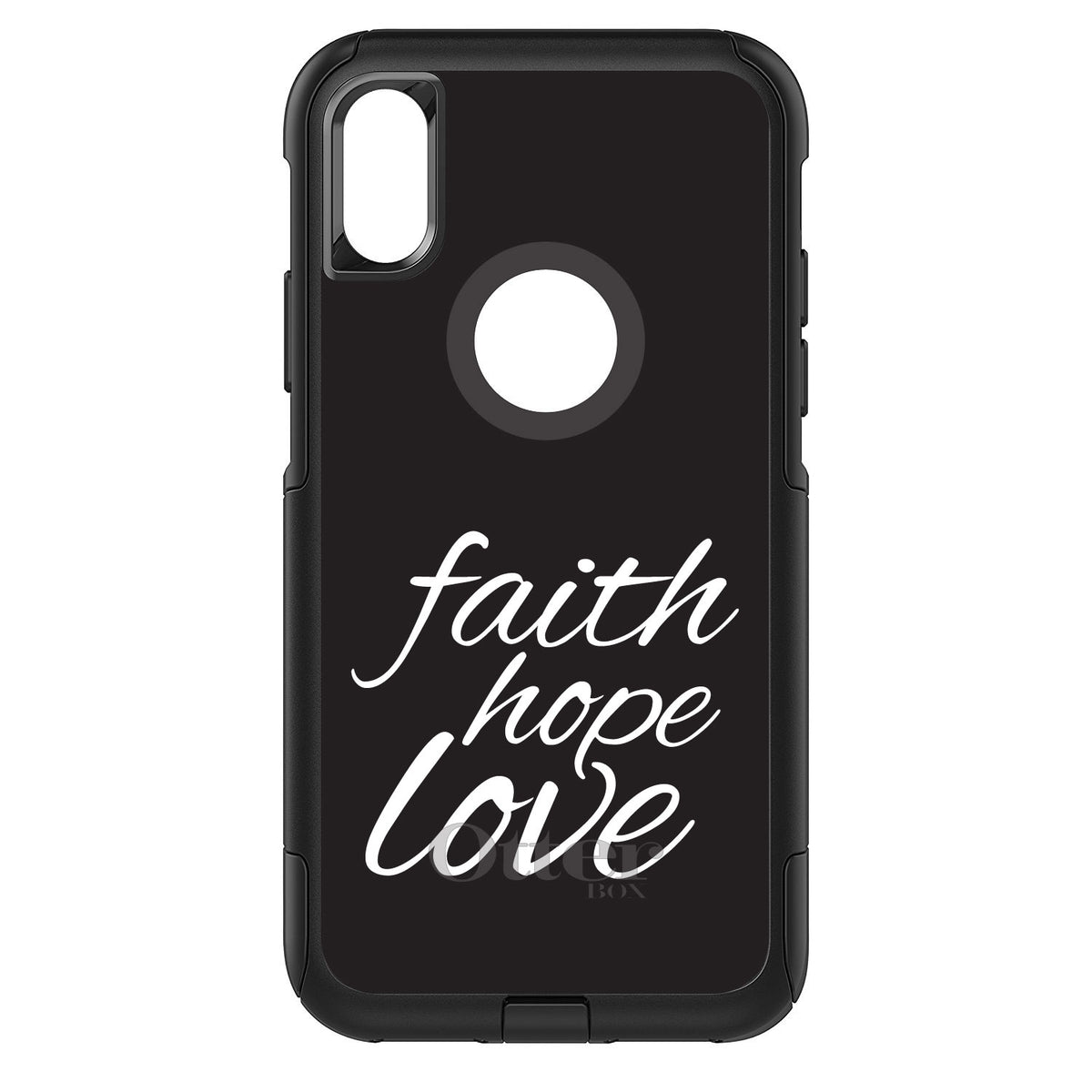 Faith / Hope / Love, Black & White OtterBox Commuter Case for iPhone & Galaxy, view 3