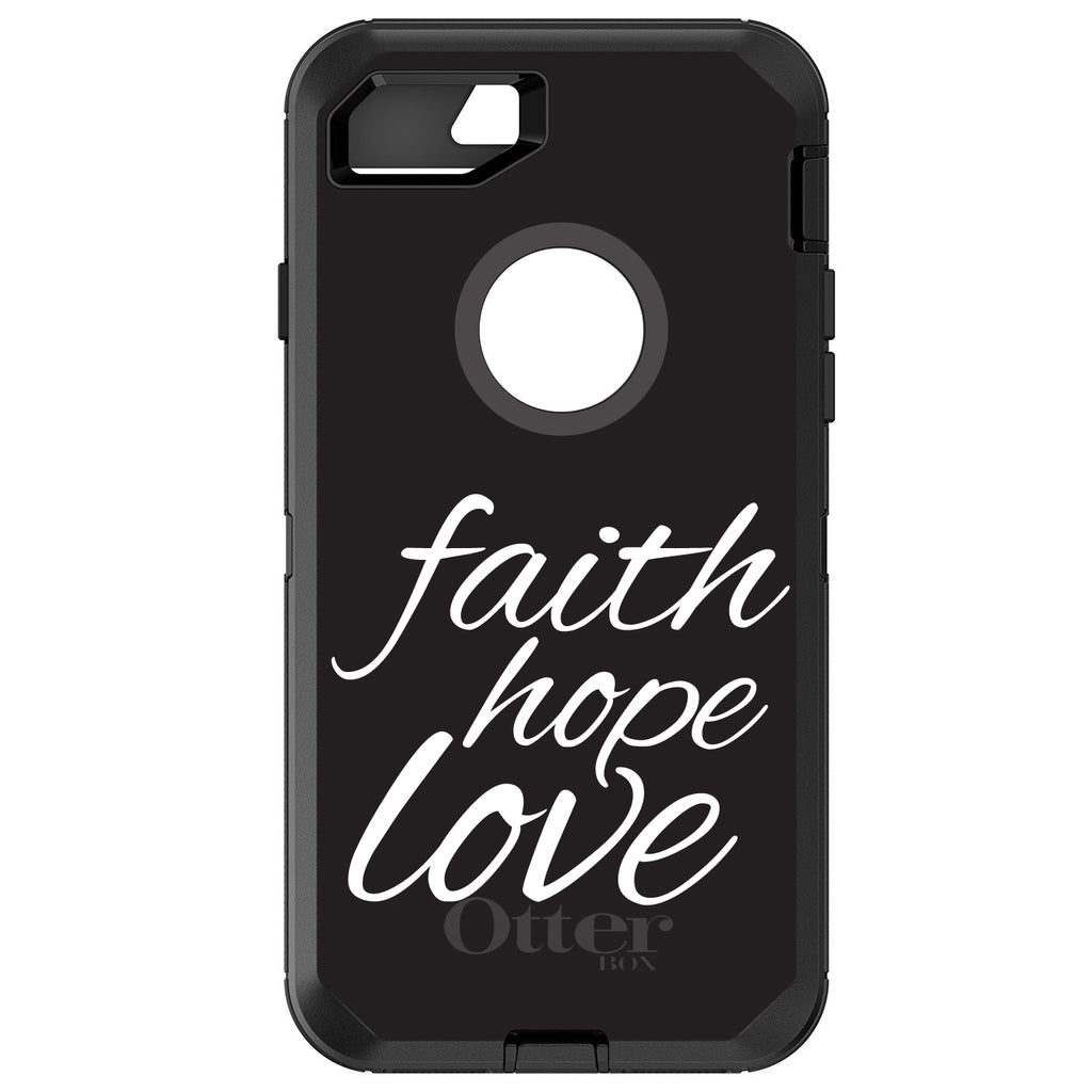 Faith / Hope / Love, Black & White OtterBox Defender Case for iPhone & Galaxy