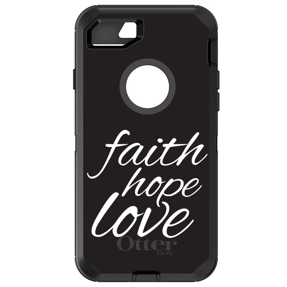 Faith / Hope / Love, Black & White OtterBox Defender Case for iPhone & Galaxy