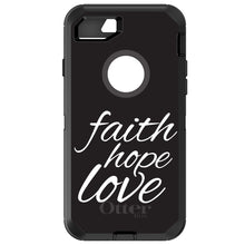 DistinctInk™ OtterBox Defender Series Case for Apple iPhone / Samsung Galaxy / Google Pixel - Faith / Hope / Love - Black & White