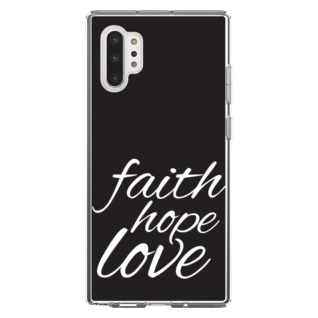 Faith / Hope / Love, Black & White Clear Shockproof iPhone Case, view 10