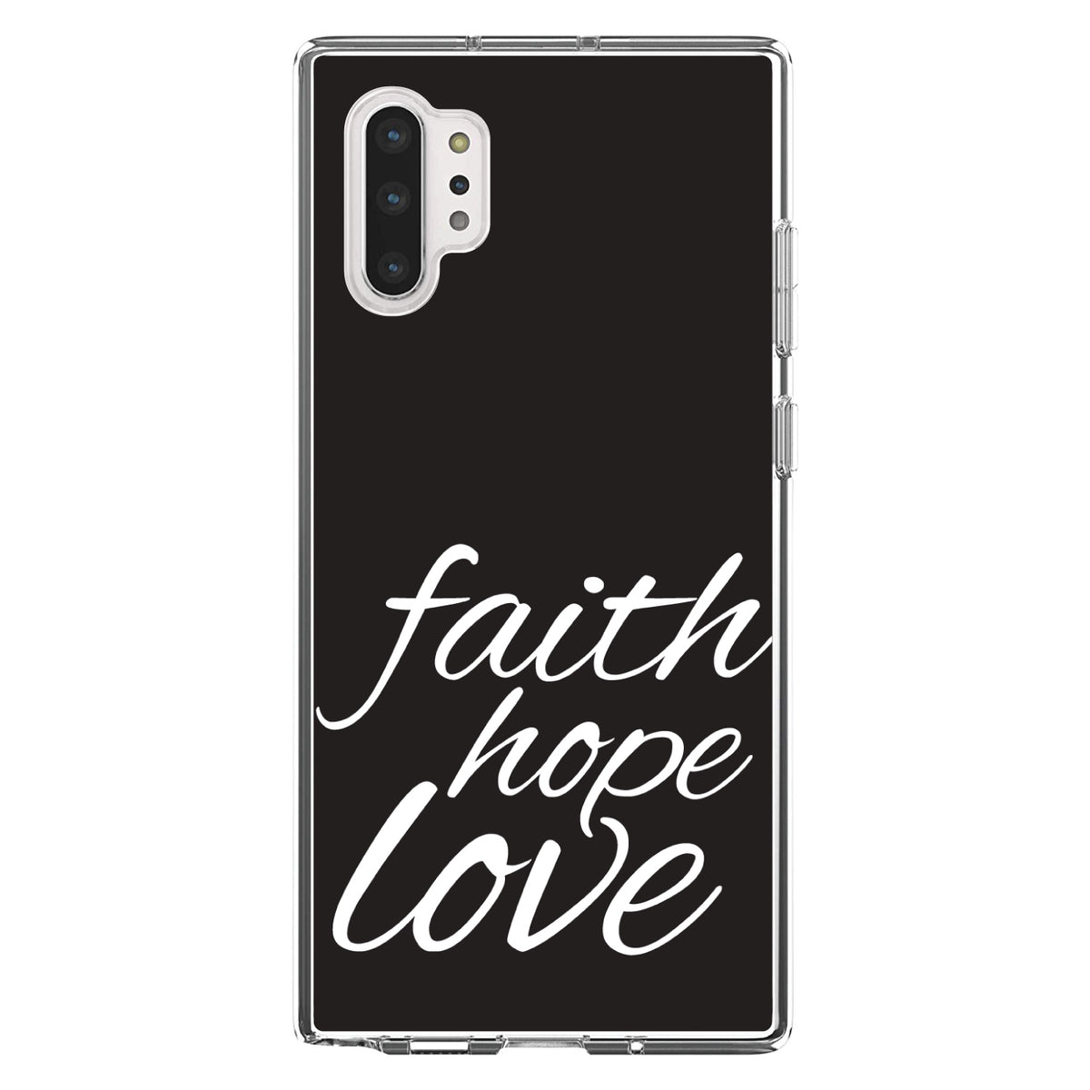 Faith / Hope / Love, Black & White Clear Shockproof iPhone Case, view 10