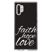 DistinctInk® Clear Shockproof Hybrid Case for Apple iPhone / Samsung Galaxy / Google Pixel - Faith / Hope / Love - Black & White