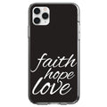 Faith / Hope / Love, Black & White Clear Shockproof iPhone Case