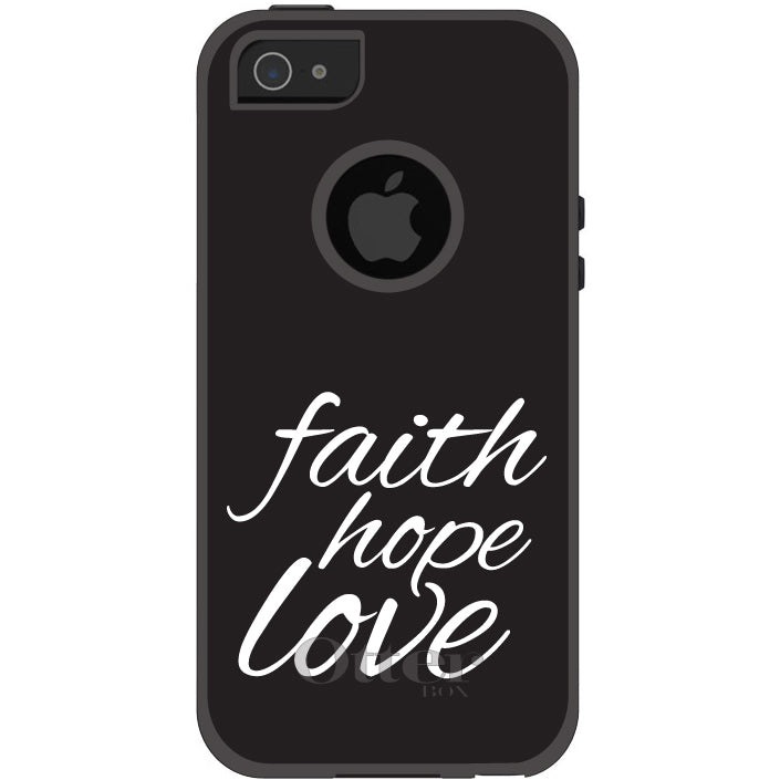 Faith / Hope / Love, Black & White OtterBox Commuter Case for iPhone & Galaxy, view 5