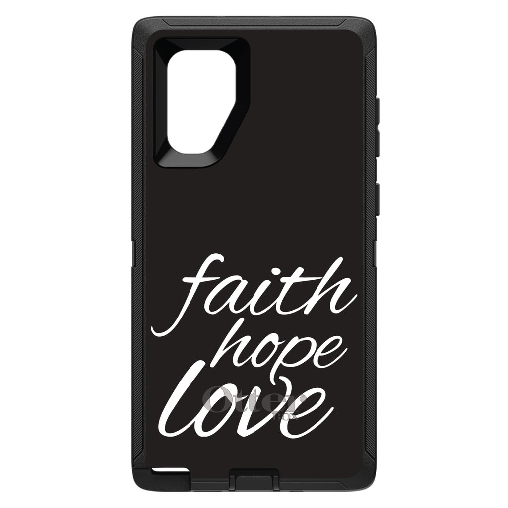 Faith / Hope / Love, Black & White OtterBox Defender Case for iPhone & Galaxy, view 15