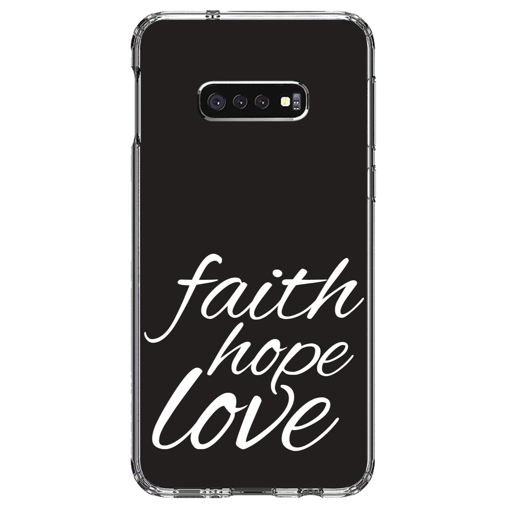Faith / Hope / Love, Black & White Clear Shockproof iPhone Case, view 18