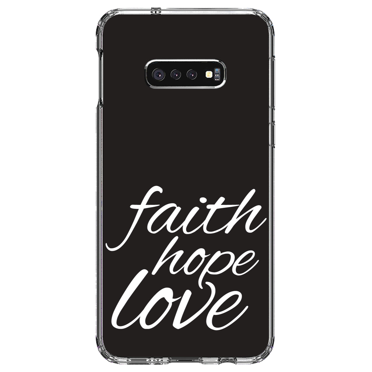 Faith / Hope / Love, Black & White Clear Shockproof iPhone Case, view 18