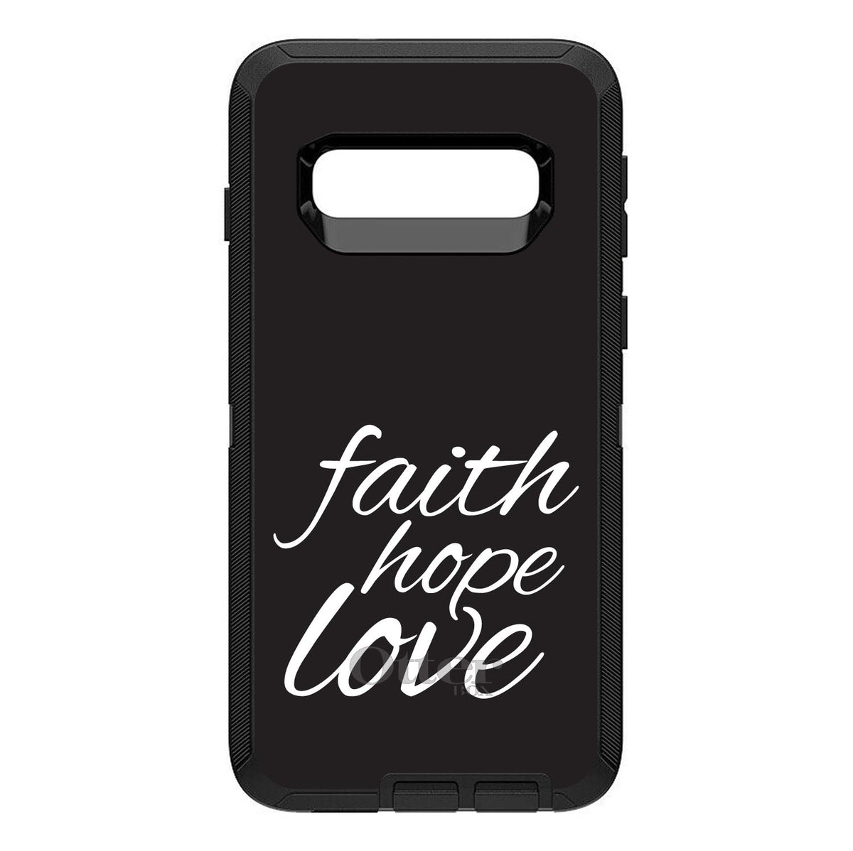 Faith / Hope / Love, Black & White OtterBox Defender Case for iPhone & Galaxy, view 9