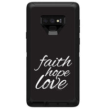 DistinctInk™ OtterBox Defender Series Case for Apple iPhone / Samsung Galaxy / Google Pixel - Faith / Hope / Love - Black & White