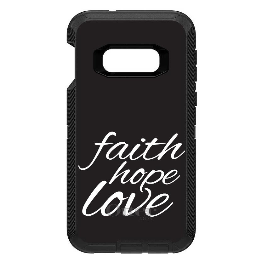 Faith / Hope / Love, Black & White OtterBox Defender Case for iPhone & Galaxy, view 10