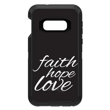 DistinctInk™ OtterBox Defender Series Case for Apple iPhone / Samsung Galaxy / Google Pixel - Faith / Hope / Love - Black & White