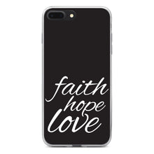 DistinctInk® Clear Shockproof Hybrid Case for Apple iPhone / Samsung Galaxy / Google Pixel - Faith / Hope / Love - Black & White
