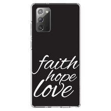 DistinctInk® Clear Shockproof Hybrid Case for Apple iPhone / Samsung Galaxy / Google Pixel - Faith / Hope / Love - Black & White