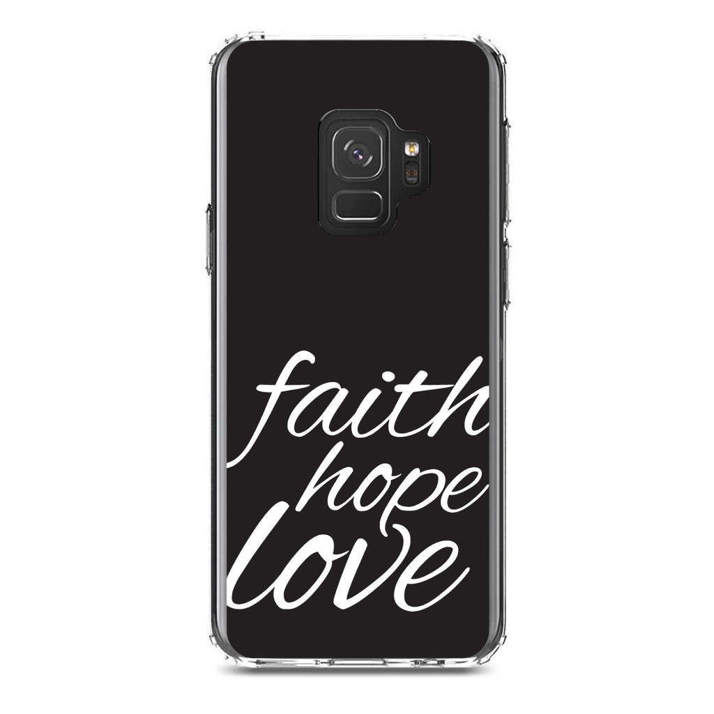 Faith / Hope / Love, Black & White Clear Shockproof iPhone Case, view 19