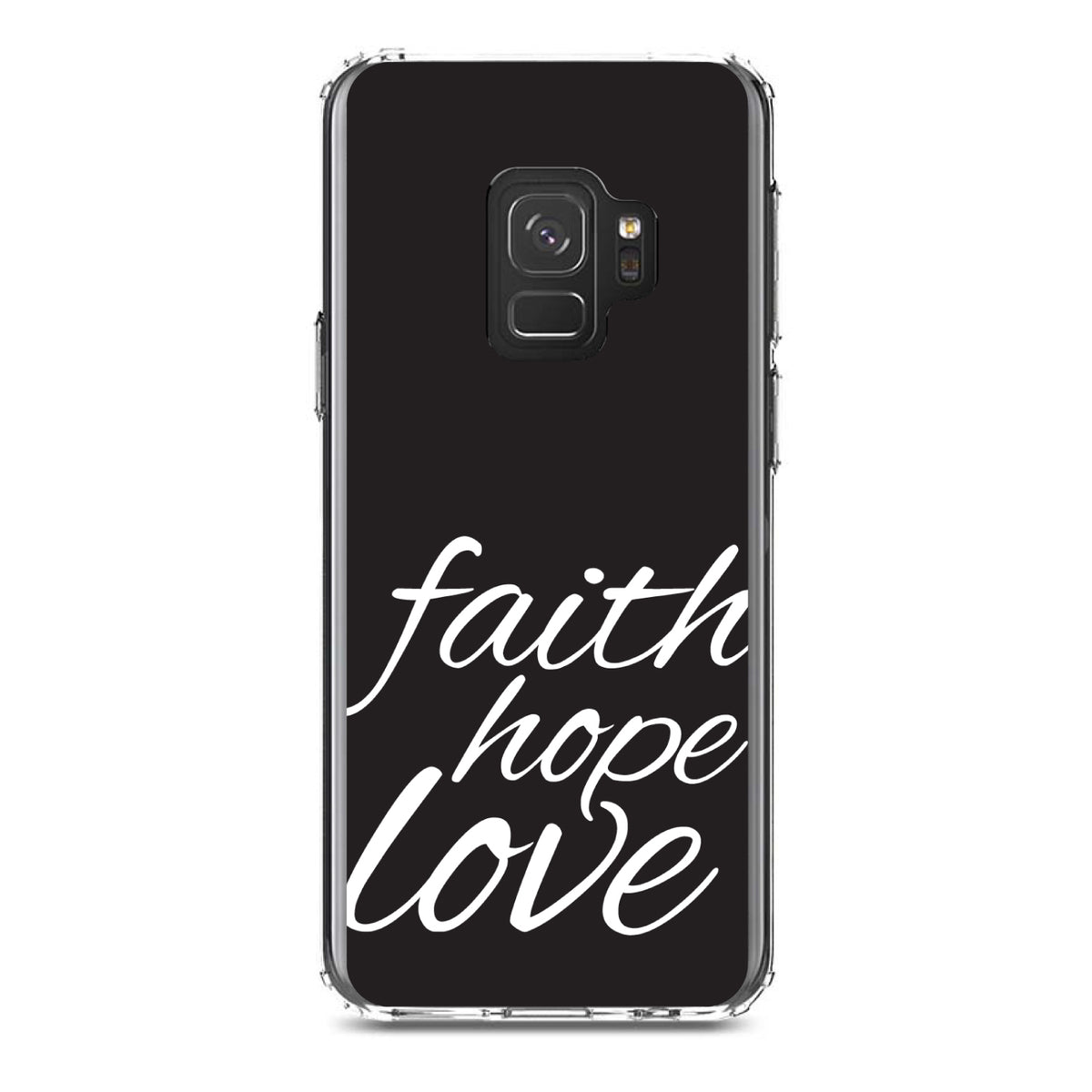 Faith / Hope / Love, Black & White Clear Shockproof iPhone Case, view 19