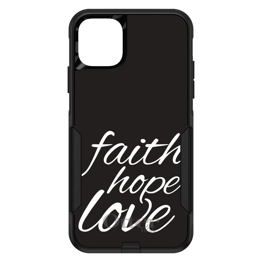 Faith / Hope / Love, Black & White OtterBox Commuter Case for iPhone & Galaxy, view 2